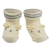 ベビー 靴下 ソックス　新生児　女の子 男の子　可愛い　ソフト　出産祝い　コットン　滑り止め　0-6ヶ月 (イエロー)