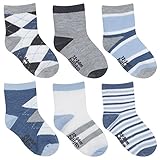 Capelli新しいYorkアーガイル&ストライプ6 Pack Socks with Grippers カラー: ブルー