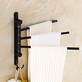 ELLO&ALLO Oil Rubbed Bronze Active 3 Towel Bars Wall Mounted Towel Rack with Hooks [並行輸入品]