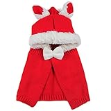 (よキーよ)Yokeeyo ニット帽子&マフラーのセット 耳＆肩まであたたか 毛糸 可愛い4D兎の耳付き帽子 ケープ ベビー キッズ 赤ちゃん ふわふわ 男の子 女の子 キュート 防寒 スタイリッシュ