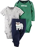 カーターズ Carter's ボディスーツ & パンツ 便利な3点セット 綿100% 3-Piece Bodysuit & Pants Set NB (50-55cm)