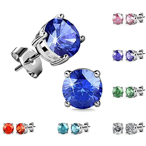 R-timer (アールタイマー)スワロフスキー エレメント ピアス 18K ホワイトゴールドメッキ ピアス レディース ７ペアセット ボックス付き