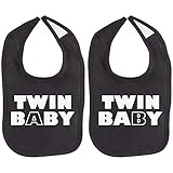 ツインベビーツインセットユニセックス新生児赤ちゃんソフト100 % Cotton Bibs カラー: ブラック