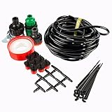 amzmonnsuta 8m 26ft ガーデニング植物マイクロ点滴灌漑システムパティオ霧化マイクロスプリンクラー冷却キット