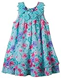 Blueberi Boulevardガールズフローラルシフォンドレス、Seafoam カラー: グリーン