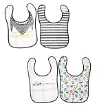 食事エプロン 4枚組　男の子 バンダナ柄＆くるま柄 [並行輸入品]