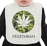 Vegetarian Weed Hype Stoned Blaze Marijuana Leave ネクタイを有する有機ビブ Medium