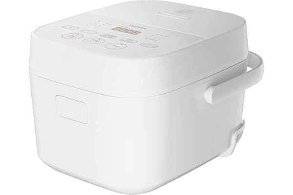 【Amazon.co.jp限定】[山善] 炊飯器 一人暮らし 5.5合 3種類炊き分け機能 マイコン式 低温調理 無洗米モード 保温 予約機能 ホワイト AMRC-10M(W)