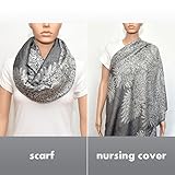 Nursing Cover,Nursing Infinity Scarf, Breastfeeding Cover (Floral Gray) by Rodaruus