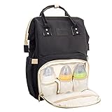 Happyyoo　マザーズバッグ　ママバッグ　大容量　リュック　ハンドバッグ　おしゃれ　多機能　シンプル　防水　軽量　ベビー用品収納　ママバッグ　出産準備　出産祝い　良いデザイン (ブラック)