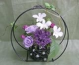 花風水とパワーストーンのダブルパワー アナスタシア(菊)とデンファレとバラのプリザーブドフラワー