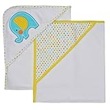 Neat Solutions Applique Print Interlock Knit Terry Hooded Towel Set, Elephant, 2-Count by Neat Solut