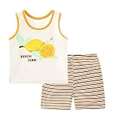 【SEBLES】ベビー服 ベビー 赤ちゃん 男の子 女の子 ノースリーブ シャツ 短パン パンツ シャツ セット 夏 キャラクター フルーツ プリント 無地 可愛い 涼しい コットン 綿(タイプE,1