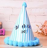 HuaQingPiJu-JP 誕生日パーティー用品垂直バーコーン帽子リトルソフトボールCap_Blue