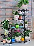 Plant shelf アイアンフラワーラック、マルチスタティポットディスプレイスタンド、リビングルーム仕上げラック Flower racks ( 色 : ブラック , サイズ さいず : 68*23