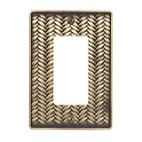 AmerTac 89RABL Weave Cast Metal Single Rocker-GFCI Wallplate Antique Brass [並行輸入品]