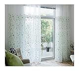 Aside BsideシアーカーテンロッドポケットCottageスタイルQuarters葉刺繍ボイルドレープのホームデコレーション、ダイニングルームベッドルーム、子供部屋(1パネル、W 52 x L 