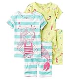 Carters赤ちゃん女の子4ピースSnug Fit Cotton PJsマーメイド カラー: ブルー