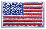 Phoenix Ikki 24タイプ 星条旗 USA アメリカ合衆国 米国 国旗エンブレム サバゲーミリタリーパッチ 布 刺繍 ワッペン 腕章 紋章 マジックテープ アップリケ 8cm×5cm white edge