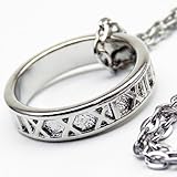 プラチナsvRG加工ローマ数字リングネックレスシルバーcolorn524 