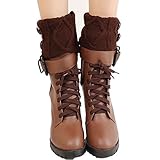 ARAUS　短い靴下　レッグウォーマー　ソックス　ケーブル　編み　ニット　グッズ　ショート　ボタン　ルーズ　タイプ　女の子　子供　レディース　キッズ　ベビー　防寒　冷屋対策　秋　冬 (フリーサイズ, 