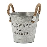 不二貿易 ガーデン フラワー  ブリキ バケツ ラウンド Sサイズ シルバー 24076