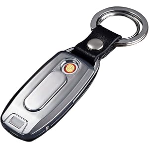 アークライター、電子ライター、USB充電式/防風/長寿命プラズマライター、無炎ポケットライター(3色) (銀)