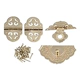 RdExPヴィンテージアンティークブロンズカラーアンティークキャビネットジュエリー木製ケースボックスHaspsバックル&ヒンジネジで