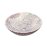 立水栓 パン ガーデンパン 石の水鉢　イブニングレッド 手洗い鉢 立水栓 水栓柱に設置