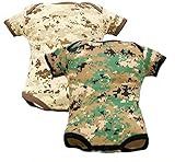 2 PK u.s.m.c.ベビー男の子ボディスーツLicensed Marine Camo Woodland &砂漠迷彩 カラー: ブラウン