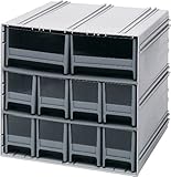 Quantum Interlocking Gray Storage Cabinet with 10 Gray Drawers, 11.38-Inch by 11-3/4-Inch by 11-Inch