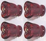 CRYSTAL RUBY RED ROSE KNOB PULLS in LOTS OF FOUR (4) plus the Perfect Connecting Hardware Assortment