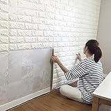 (メイクプレイ) DIY 壁ブリック タイル レンガ 壁紙シール 70cm×77cm ブリックステッカー 軽量レンガシール 壁紙シール アクセントクロス ウォールシール はがせる 壁シール (厚い)ホ