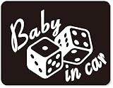 imoninn BABY in car ステッカー　【マグネットタイプ】　No.30　ダイス　（黒色）