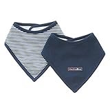 ( チャックル ) chuckle ビビットボーダー バンダナ型スタイ 2枚組 【 マジック式 】 ネイビー サイズなし W8206-00-32
