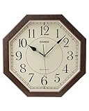 CASIO(カシオ) 壁掛け時計 壁掛け時計 電波時計 木目調 ステップ秒針 夜間秒針停止 濃茶 和室 IQ-1023J-5JF