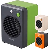 セラミックヒーター　黒 AND・DECO セラミックヒーター 暖房 扇風機 ファンヒーター
