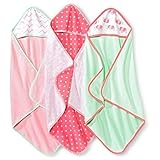 Girls' 3 Pack Hooded Bath Towels Multi Color OSFM - Circo by Circo