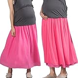 Sweet Mommy リバーシブル マキシスカート コットンシフォン×しっとりレーヨン ウエストリブ アースカラー ママのための短めプチマキシ 大人カジュアル 体型カバー 楽ちん リゾート マママキ