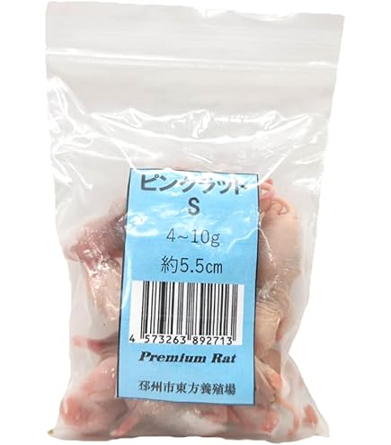 Amazon | 国産冷凍ラット (ピンクラット 4~9g 5匹入り) | 冷凍ラット