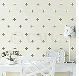 Plus Sign wall pattern vinyl decals nursery decor stickers (Gold, 2x2 set of 80) by Wall Sayings Vin