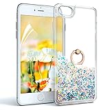 OKZone iPhone 6S ケース iPhone 6 ケース iPhone SE ケース HDスクリーンフィルム付き キラキラ キレイ ファッション リキッド流砂 3D 輝き かわいい 透明 耐