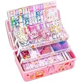 Auybuig キーホルダー シール アクリル ハンドメイド DIY材料 ビーズ 手作り メイキングトイ 女の子 ギフト 記念日 手芸用品 手作りキットセットケース付き ーホルダー プレゼント 344点セット ケースフロ (245セット)