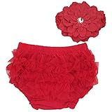 puni't day(プニットデー） ベビー ふりふりパンツ お花ヘアバンドセット 70.80センチ 見せパンツ ブルマ オーバーパンツ子供 トレーニングパンツ ドレス下着 レース チュール インナー