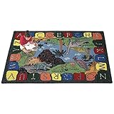 Joy Carpets Kid Essentials Early Childhood Oval We Dig Dinosaurs Rug Multicolored 7'8 x 10'9 [並行輸入品]