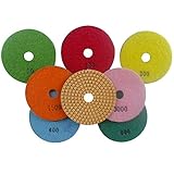 Konfor 10cm ウェット ダイヤモンド 研磨パッド 大理石花崗岩用 7枚入セット (#50-#3000)