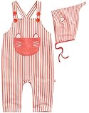 [Vaenait Baby]ベビー服男女兼用ショートオールつなぎロンパースオーバーオール帽子付きKitty Overalls Pink L