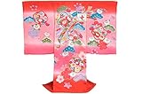 お宮参り 着物 女の子 初着 産着　om-l-248 【女の子用お守りフードセット，贈答用化粧箱，きもの保存用たとう紙 プレゼント！】