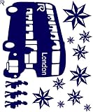 マイサ ハル インテリアステッカー ロンドンバス スモールサイズ デネルネイビー