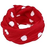 Domybest子供の厚いスカーフ 秋冬 ドットパターン ベビースカーフ 6ヶ月-12歳の赤ちゃんに適して 暖かく保つ 百日記念 写真小道具 マテリアルスキン